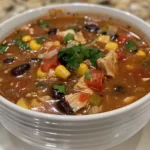 Bowl of Chilis Chicken Enchilada Soup