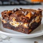 Close-up of Delicious Loaded Cream Cheese Halloween Brownies