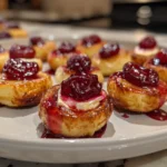 Air Fryer Cranberry Brie Bites Plated