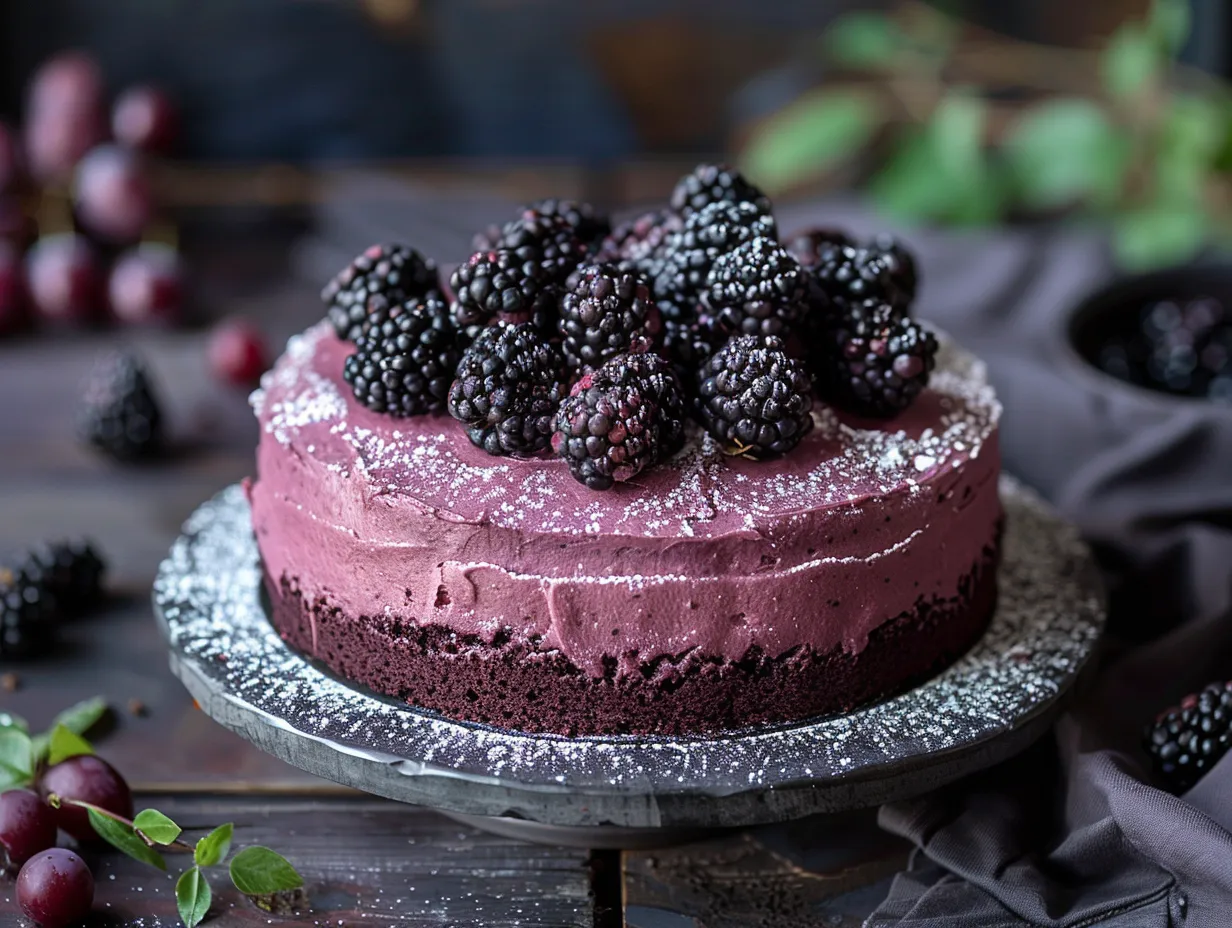 Blackberry Velvet Gothic Cake Display