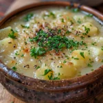 Bowl of hearty German Potato Soup