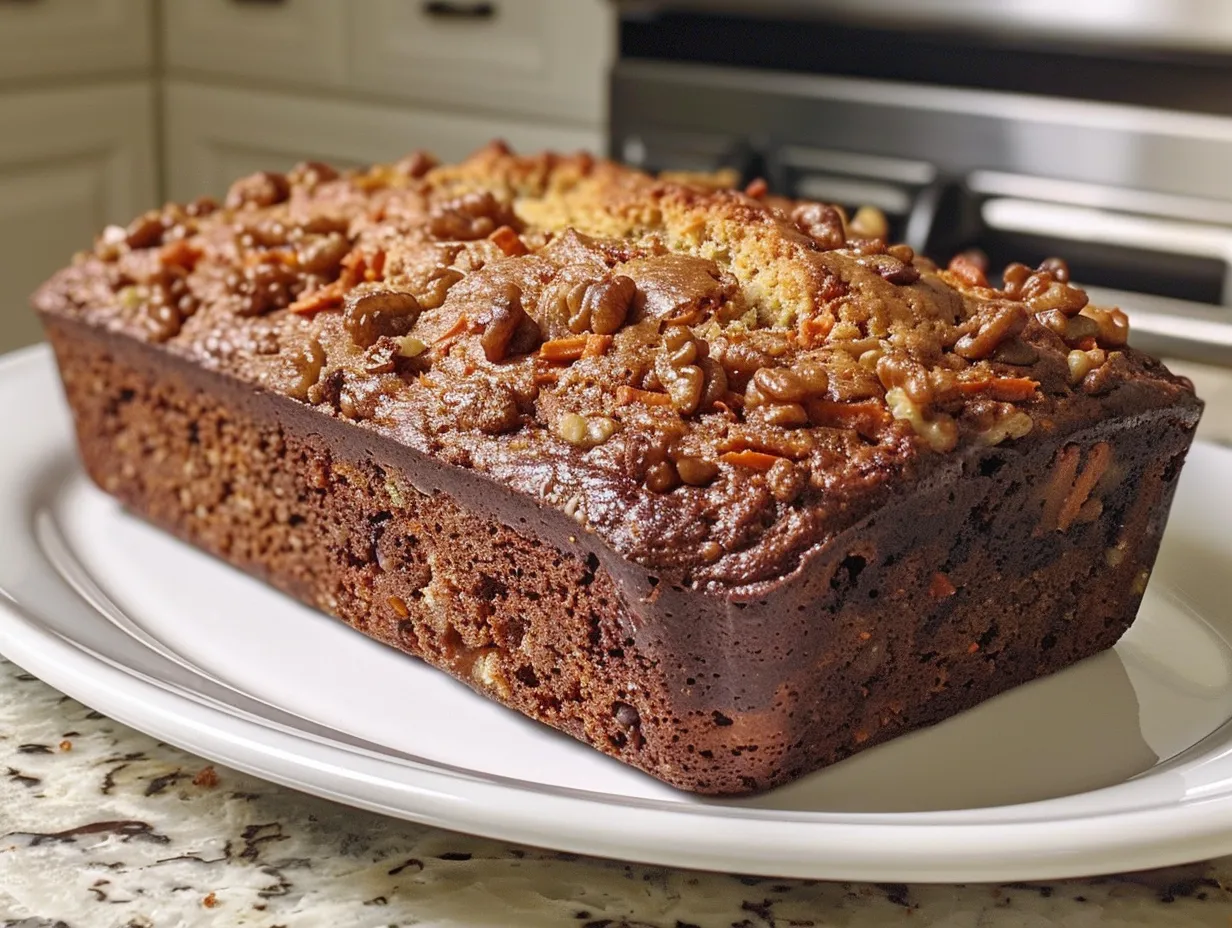 Freshly baked carrot cake banana bread