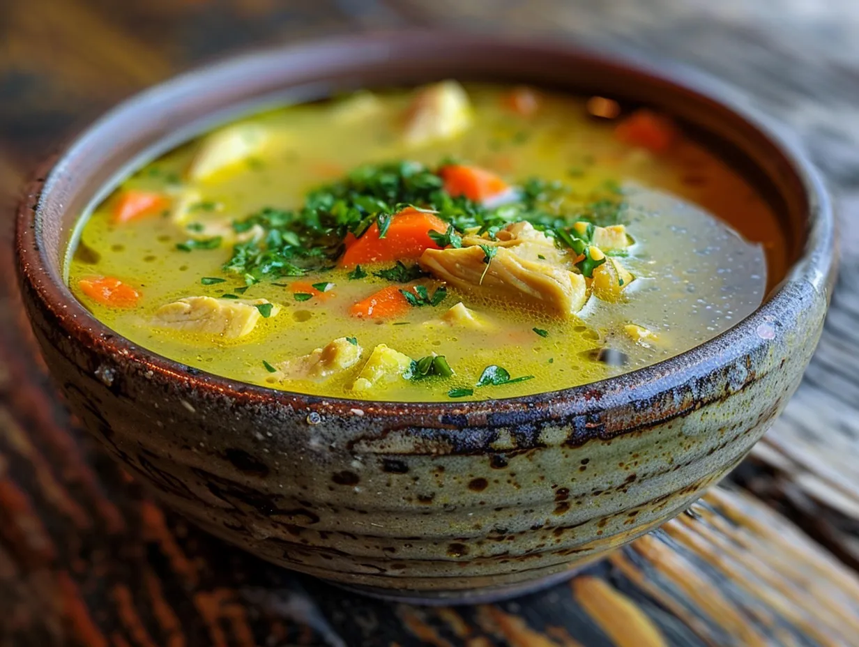 Comforting Bowl of Turmeric Chicken Soup