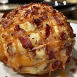 Delicious Bacon Cheddar Cheese Ball Plated