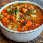 Delicious bowl of roasted vegetable soup