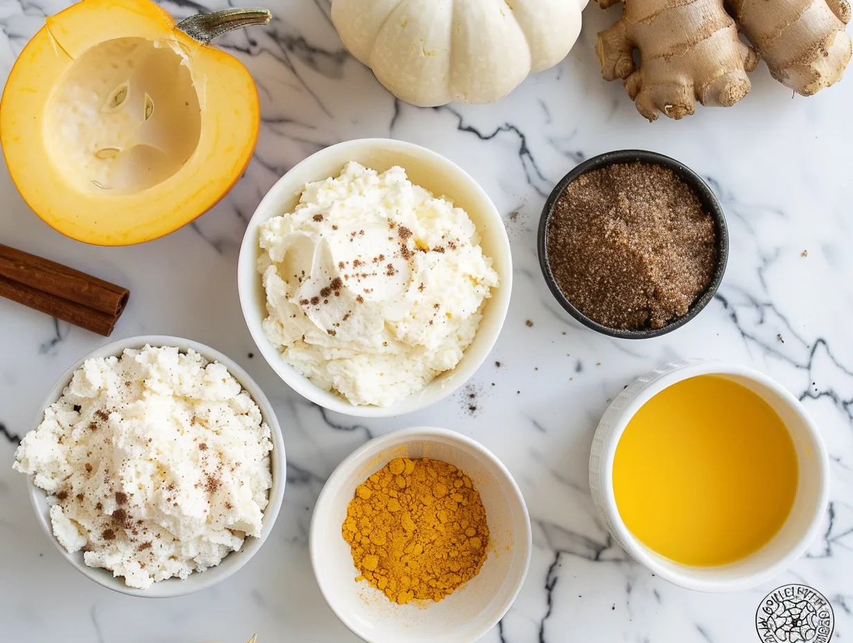 Ingredients for making No Bake Halloween Cheesecake