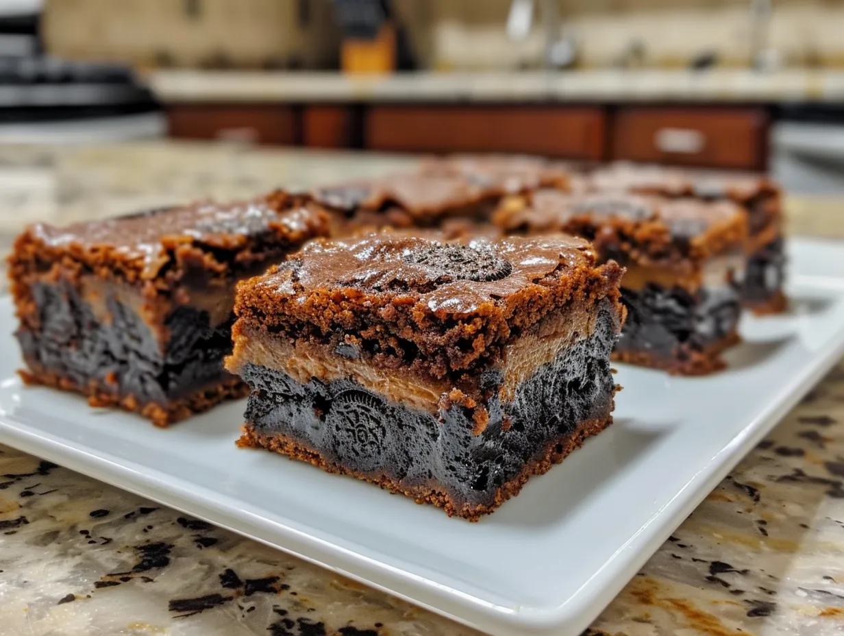 Overhead Shot of Halloween Oreo Brownie Bars