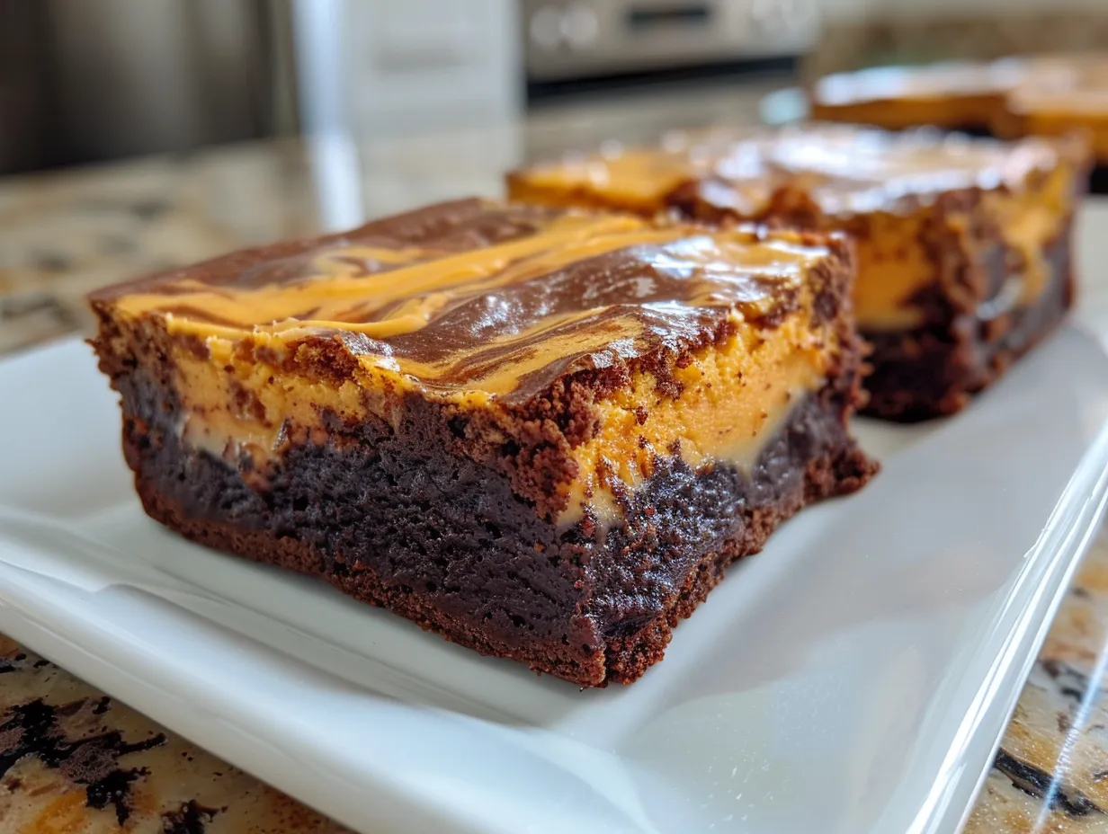 Delicious Pumpkin Cheesecake Brownies on display.