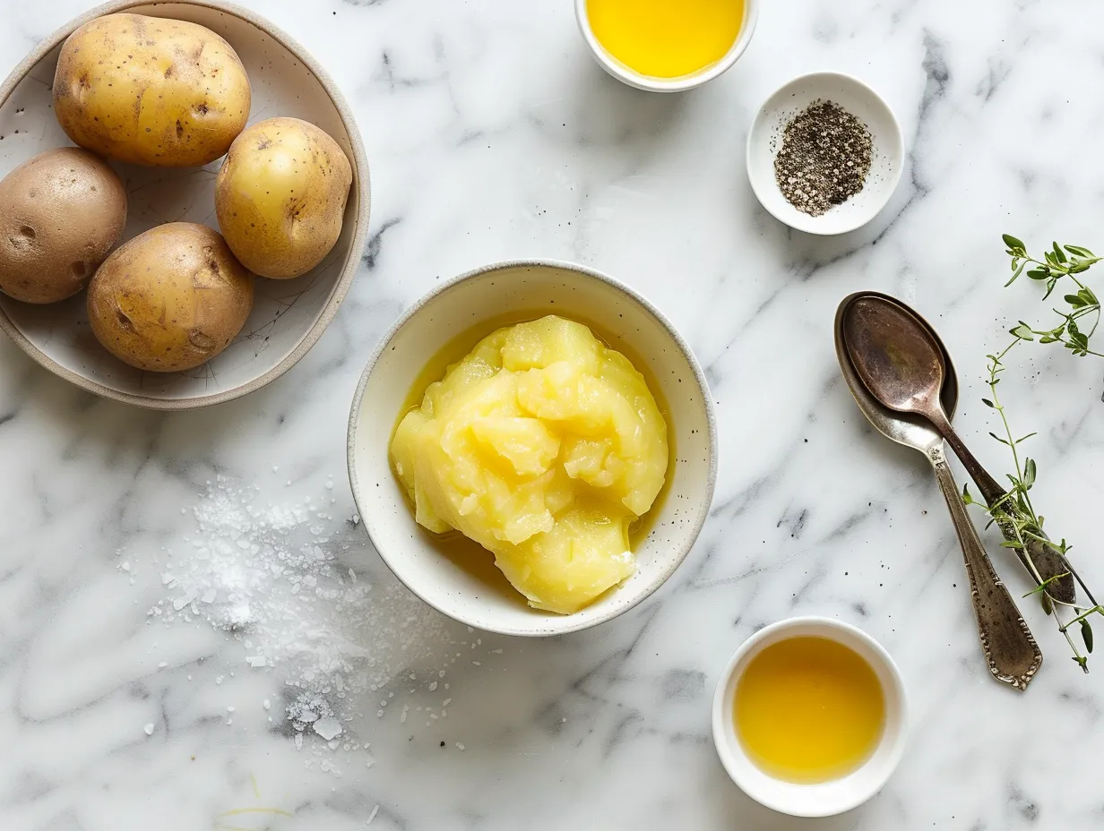 Raw ingredients for Crock Pot Crack Potato Soup in bowls and containers ready to be cooked.