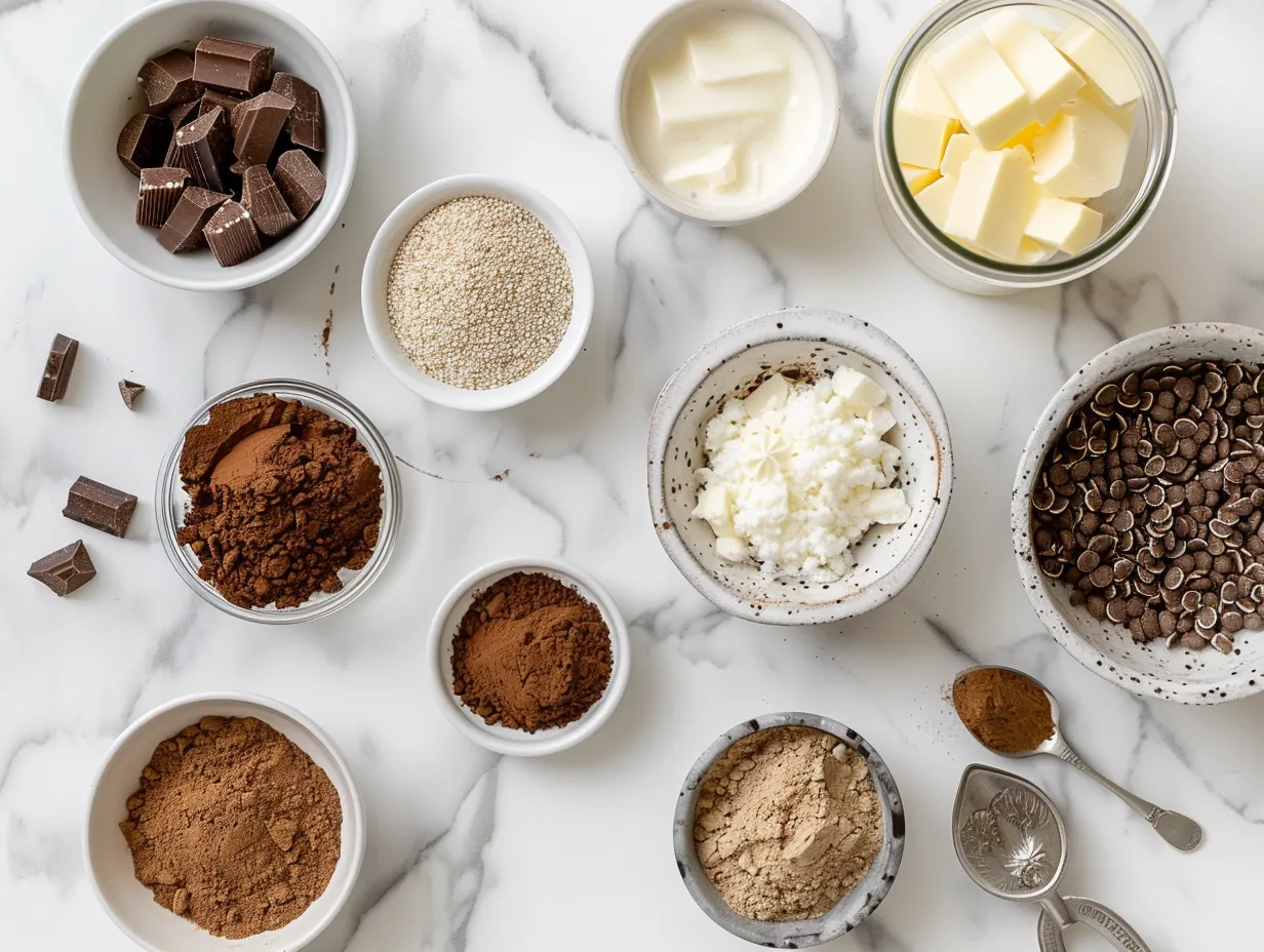 Tiramisu Chia Pudding Ingredients: chia seeds, cocoa powder, maple syrup, milk, vanilla extract, coffee powder