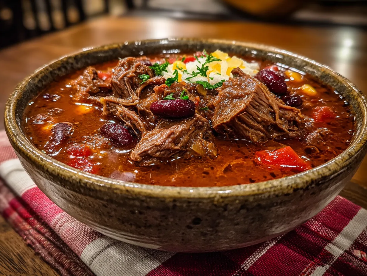 A Bowl of Hearty Crockpot Prime Rib Chili