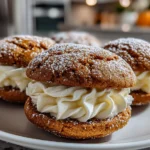 Apple Cider Whoopie Pies Stacked on a Plate