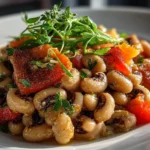 Bowl of Homemade Southern-Style Black-Eyed Peas