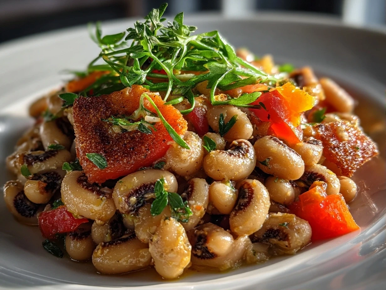Bowl of Homemade Southern-Style Black-Eyed Peas
