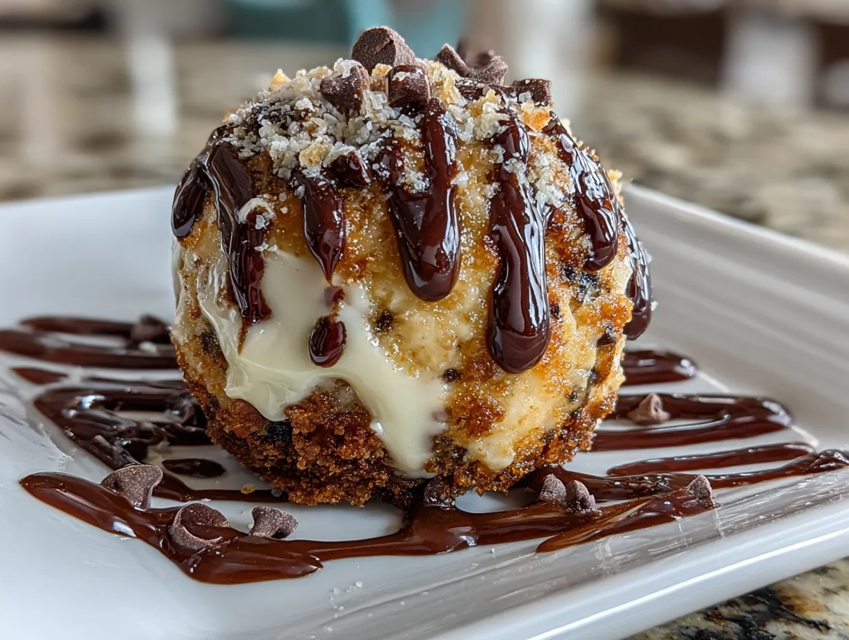 Chocolate Chip Cheesecake Ball on Display