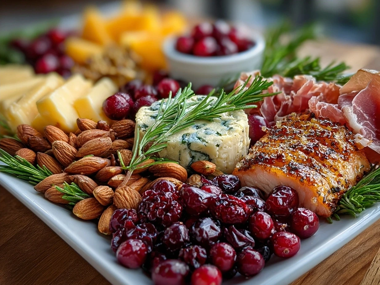 Finished Christmas Tree Charcuterie Board with star on top