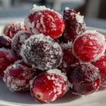 Close-up of glistening 3-Ingredient Sugared Cranberries