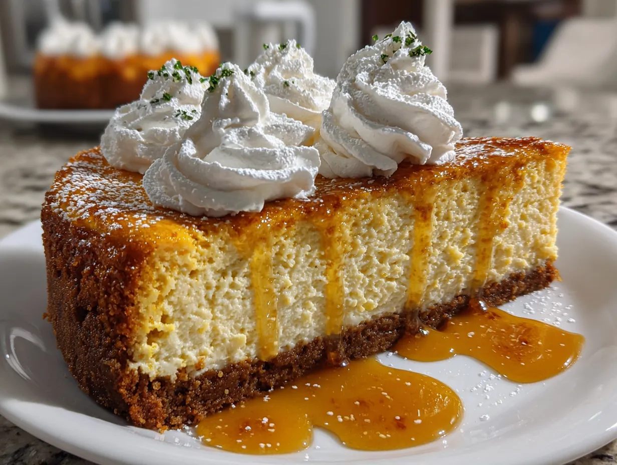 Decadent Slice of Pumpkin Cheesecake