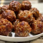 Delicious Bisquick Sausage Balls on a White Plate