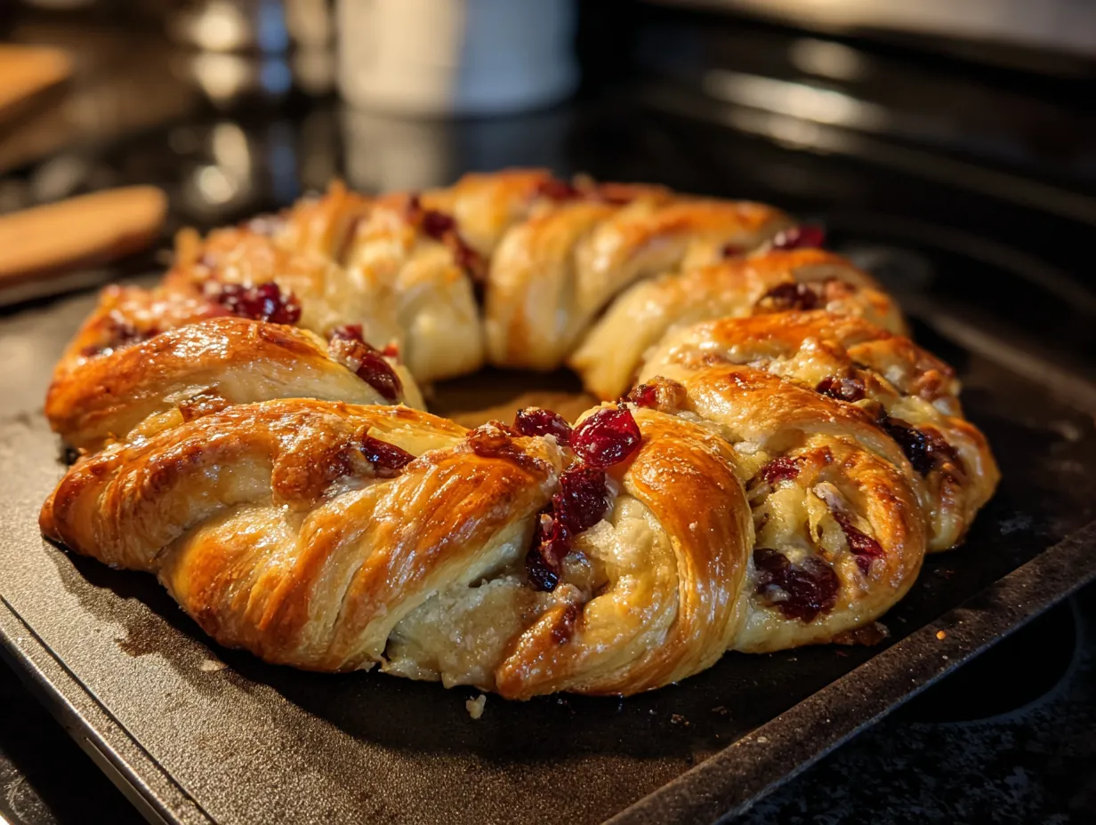 Delicious Cranberry Brie Crescent Wreath