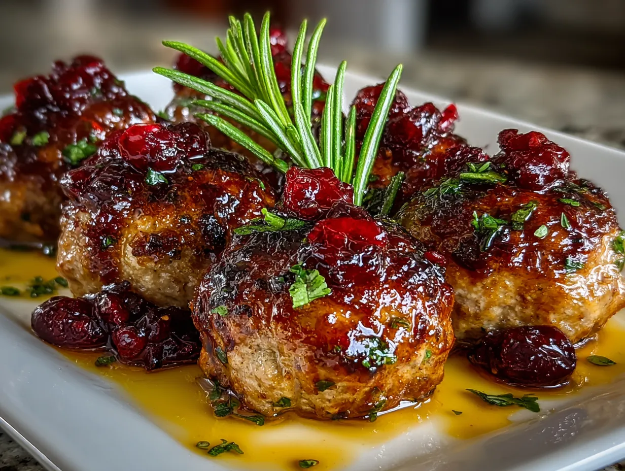 Delicious Cranberry Turkey Meatballs Appetizer