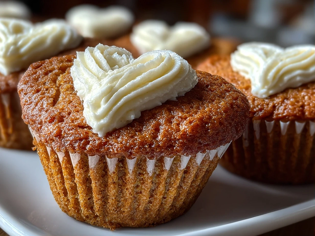 Finished heart-shaped cupcakes decorated with frosting and sprinkles.