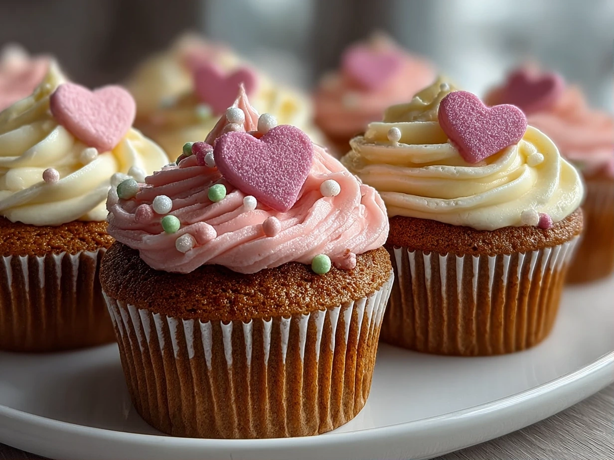 Delicious Heart-Shaped Cupcake Ready to Eat