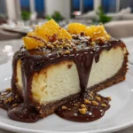 Delicious Slice of Chocolate Orange Cheesecake