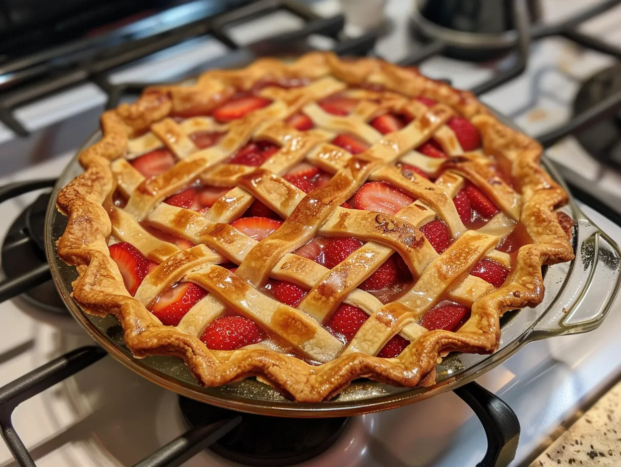 Family enjoying Strawberry Pie