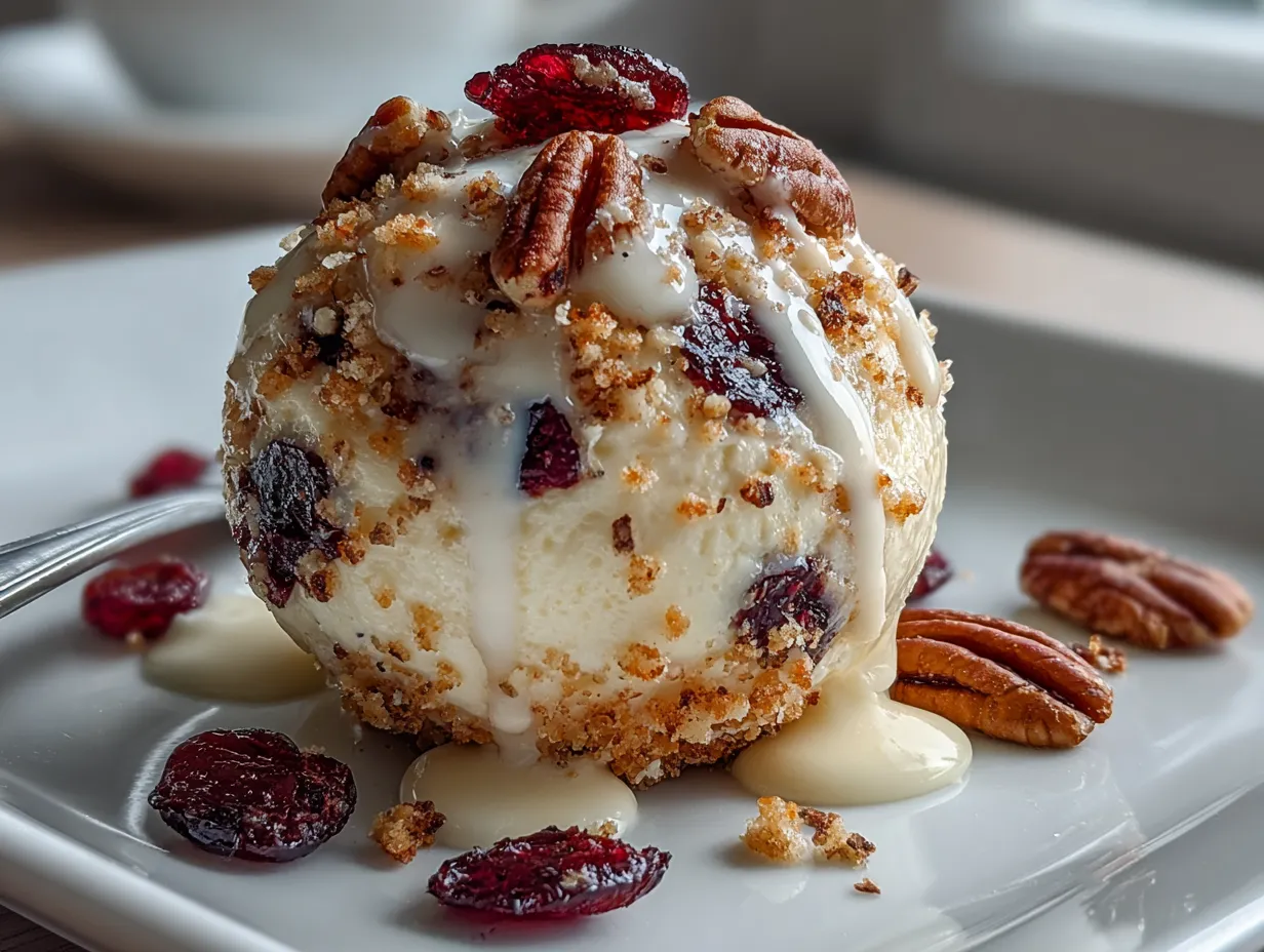 Festive Cranberry Pecan Cheesecake Ball