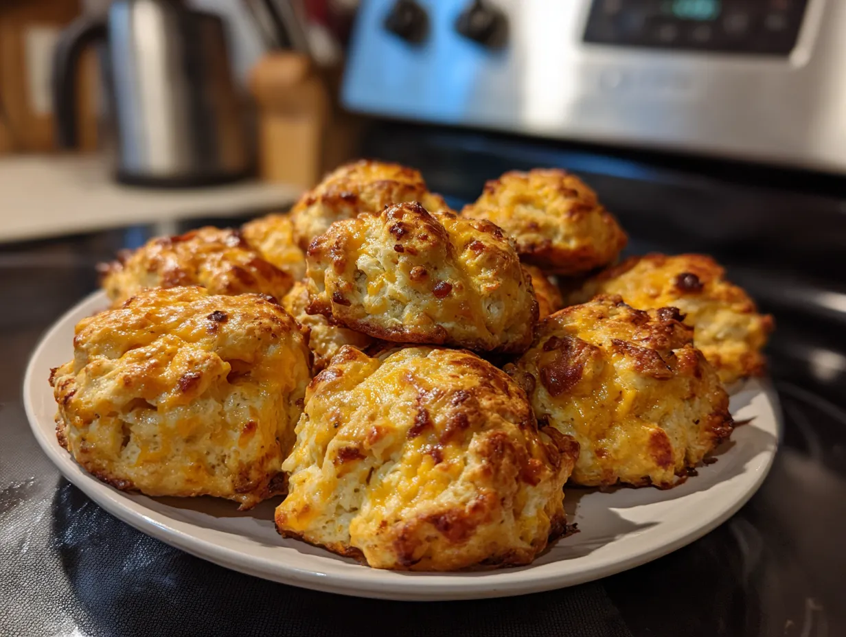 Finished Cheesy Rotel Sausage Balls