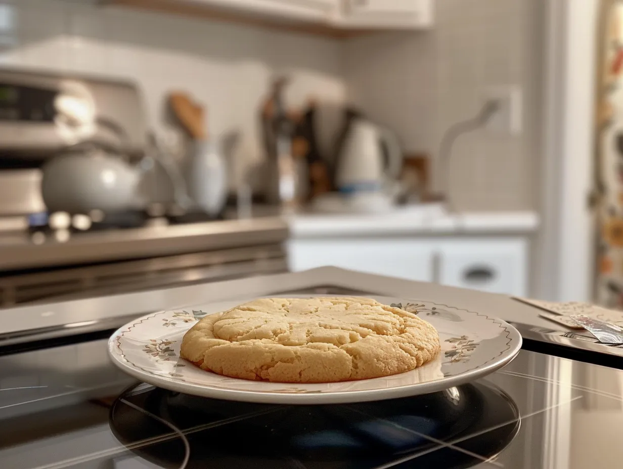 A batch of perfectly baked soft sugar cookies, lightly golden and sprinkled with colorful sprinkles, arranged on a wire rack.