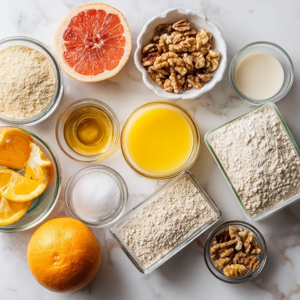 Fresh ingredients laid out for making orange-infused Christmas cookies.