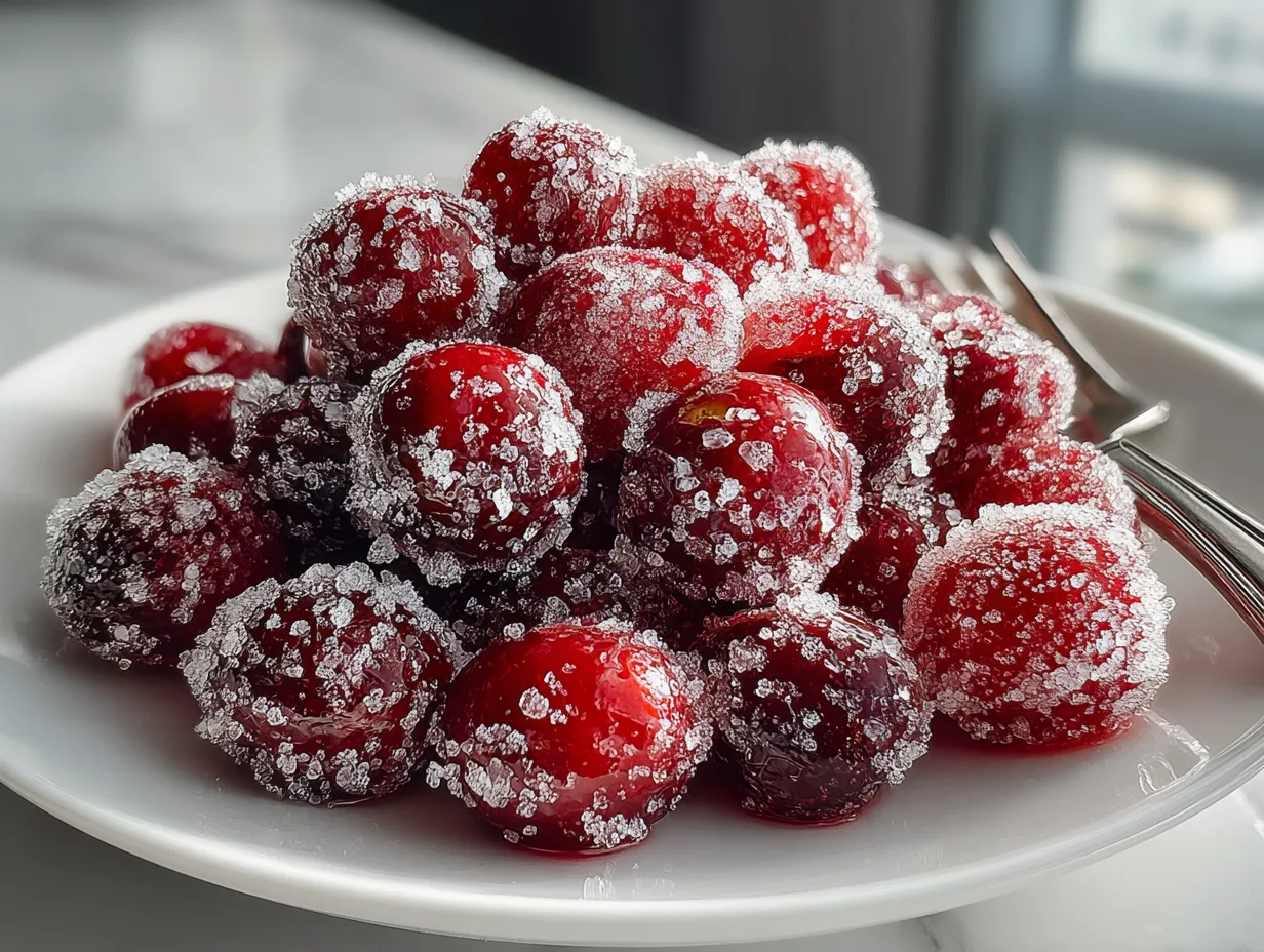 Finished No-Added-Sugar Sugared Cranberries