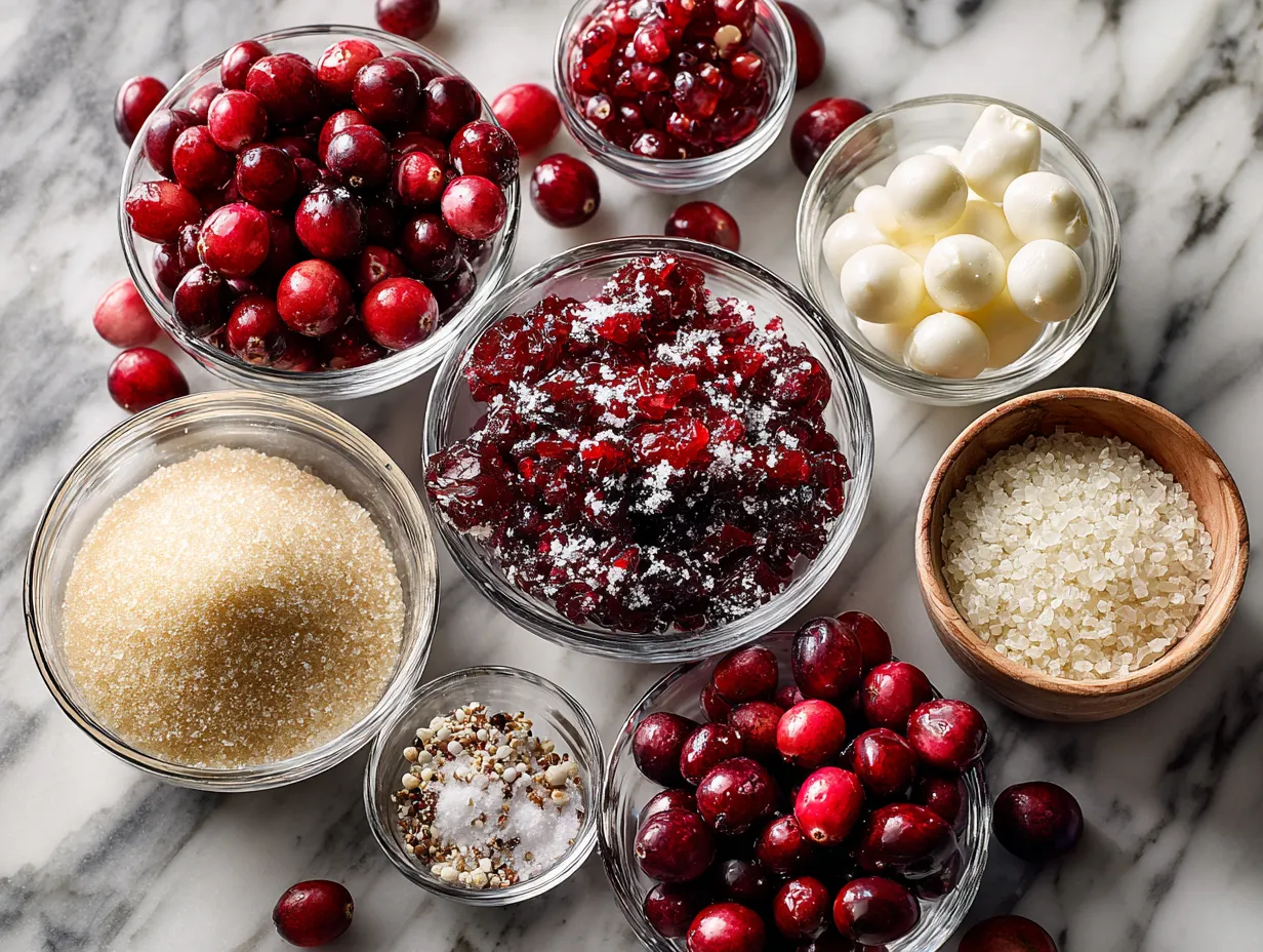 Ingredients for No-Added-Sugar Sugared Cranberries