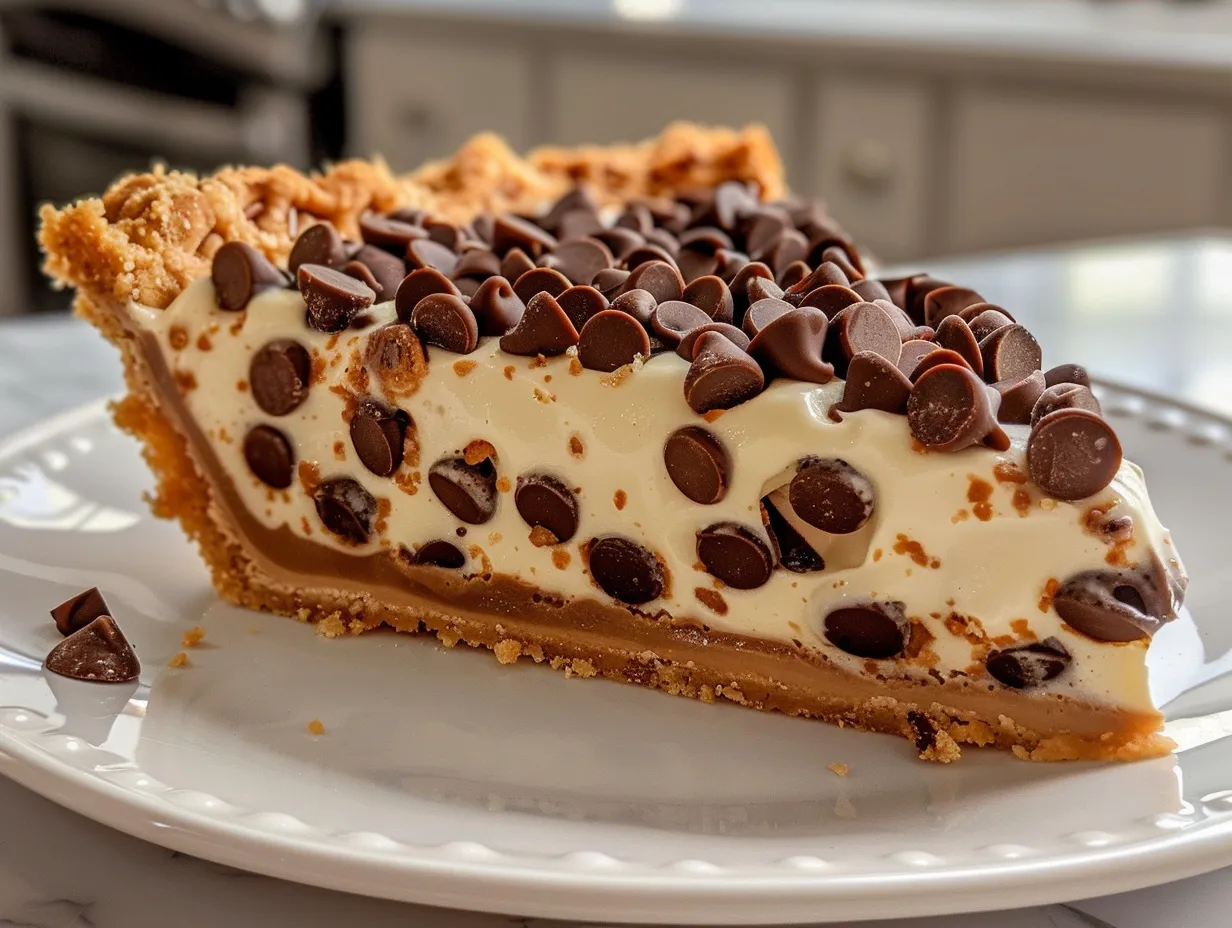 Homemade Chocolate Chip Cannoli Pie on Display