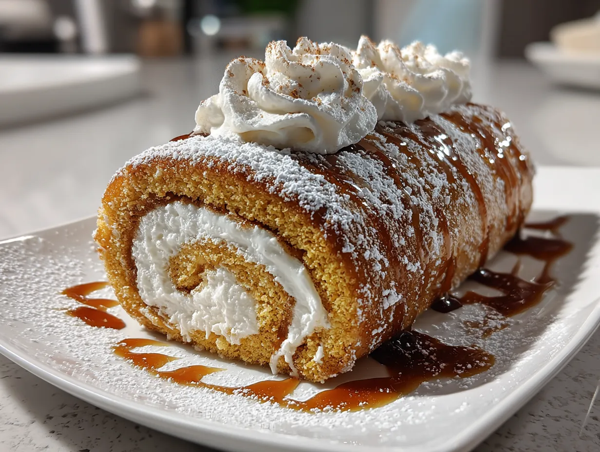 Homemade Spiced Creamy Pumpkin Roll