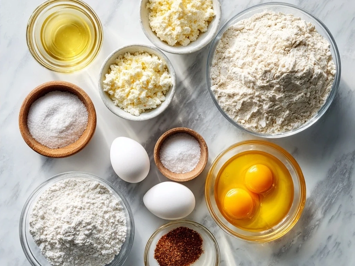 Ingredients for making Homemade Buttermilk Biscuits