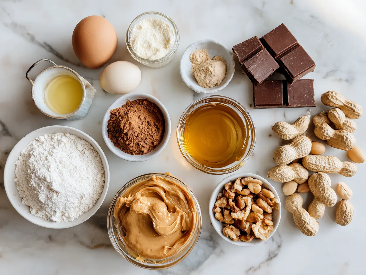 Ingredients for making No-Bake Chocolate Peanut Butter Pie