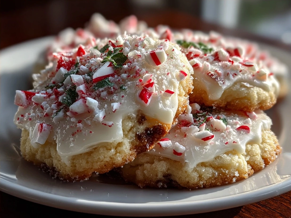 Finished Peppermint Meltaway Cookies on a plate