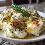 Plate of rosemary garlic mashed potatoes