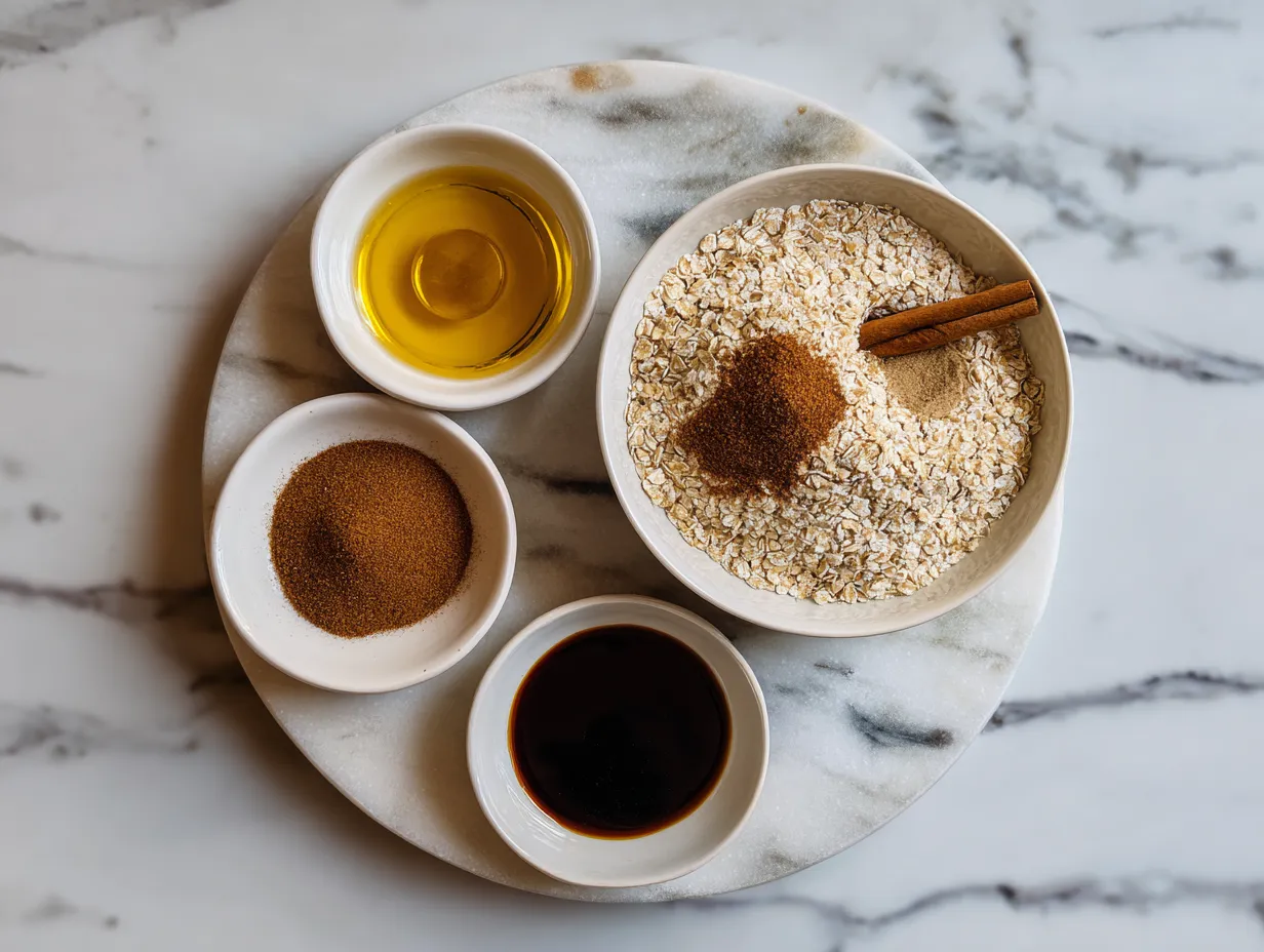 Ingredients for making Apple Butter Pie with Cinnamon Oat Topping
