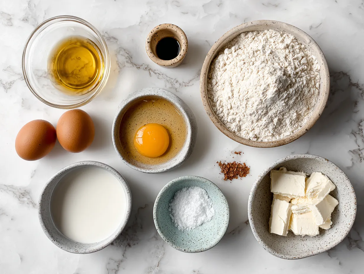 Raw ingredients needed to prepare a delicious Irish Potato Pie Recipe including potatoes, ground beef, and fresh vegetables.