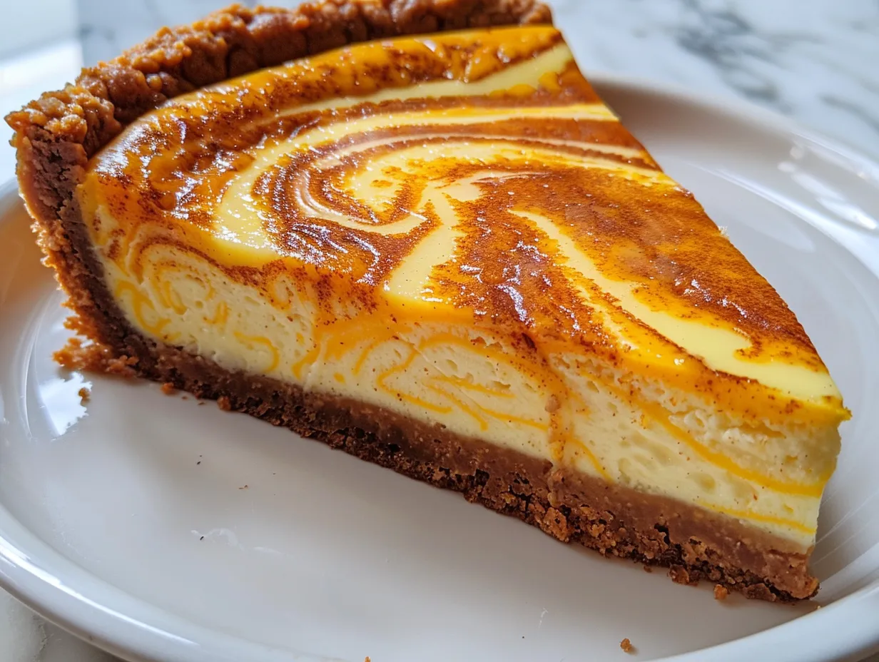 Rich and Creamy Cheesecake with Pumpkin Swirl
