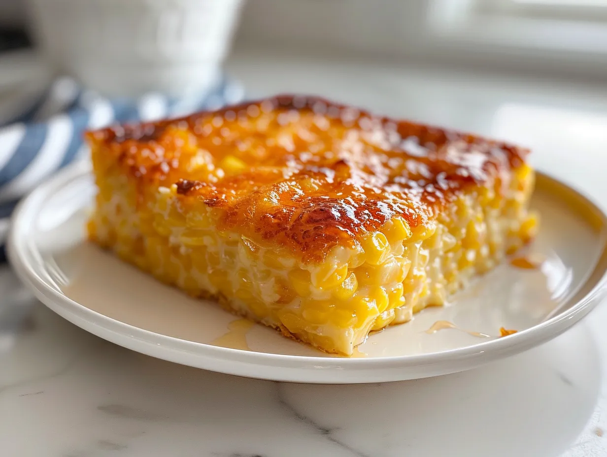 Warm, Golden Honey-Glazed Corn Casserole