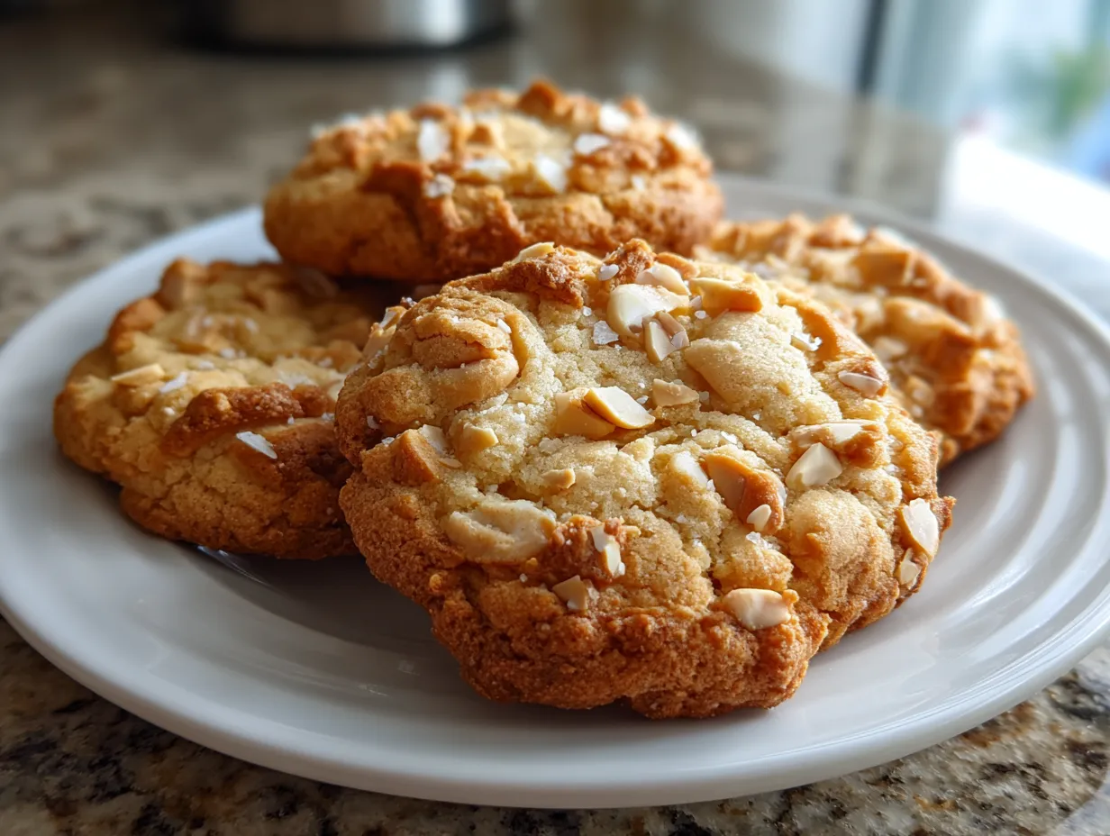 Warm homemade soft peanut butter cookies cooling on a wire rack.