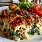 Beautiful homemade chicken and spinach casserole