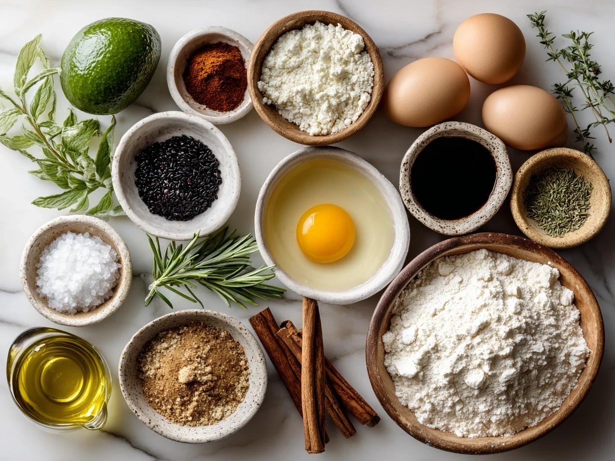 Ingredients for Brazilian Mounjaro recipe laid out on a kitchen table