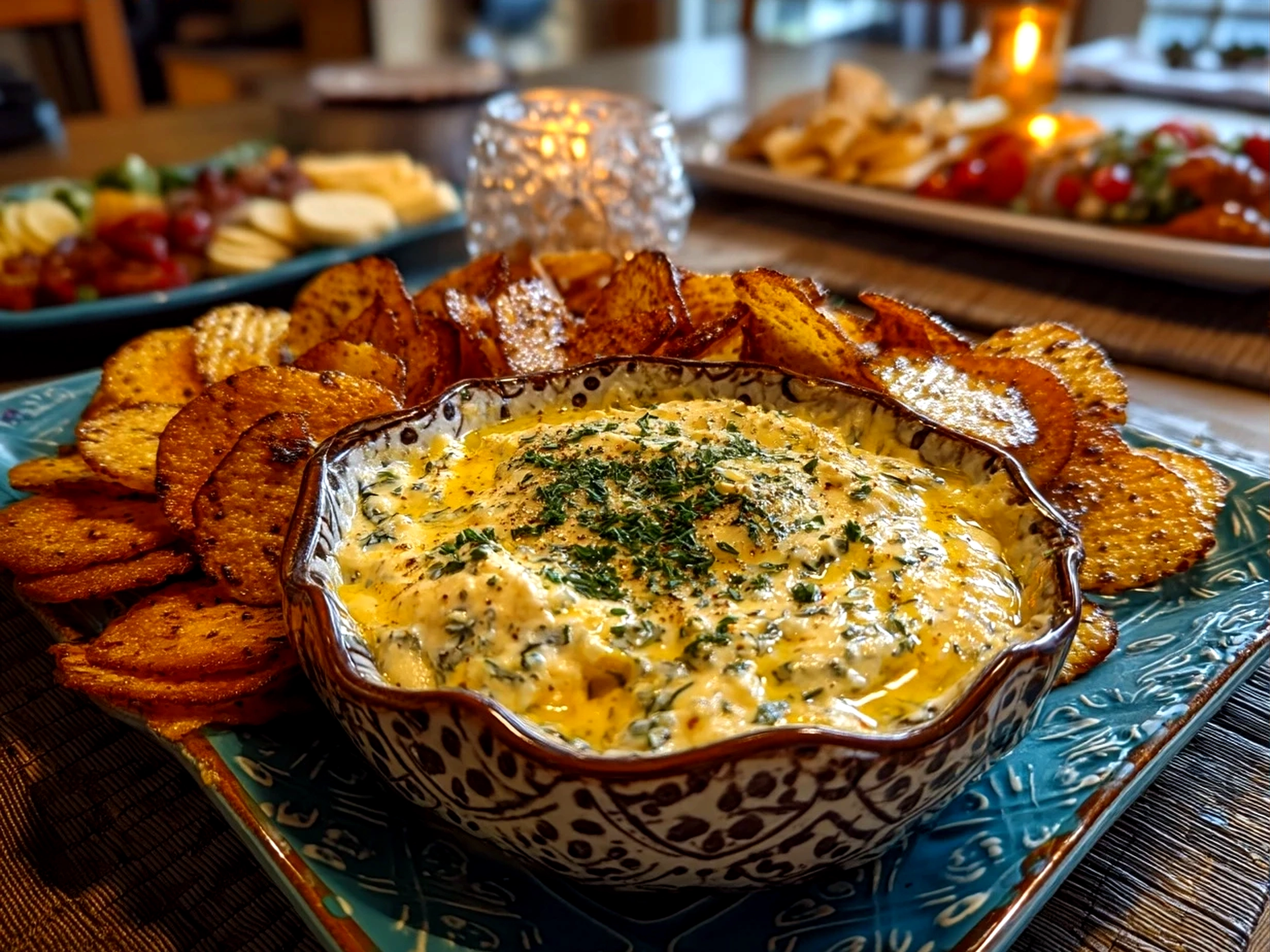 Freshly prepared Buckeye Dip served in a bowl with pretzels and apple slices for dipping