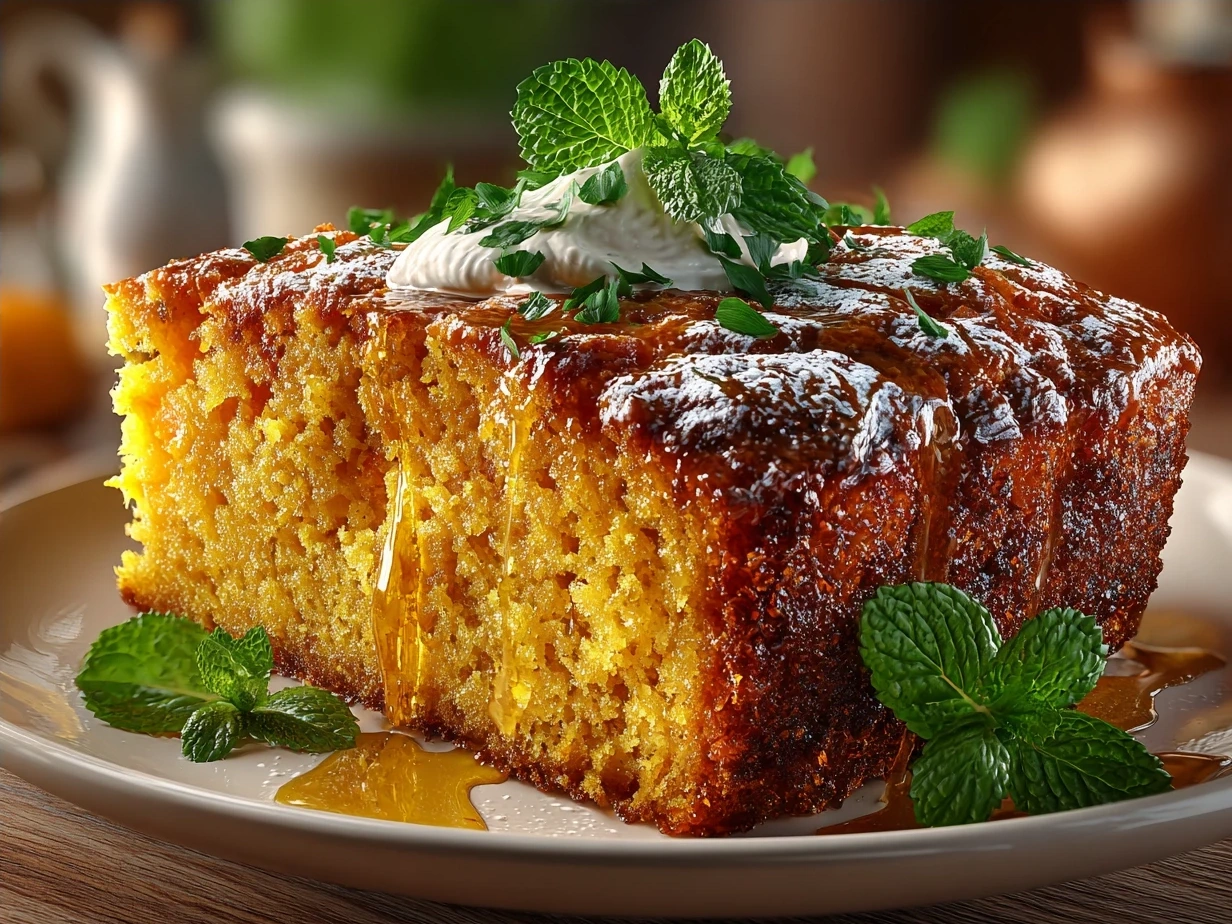 Freshly sliced Butternut Squash-Apple Coffee Cake on a plate